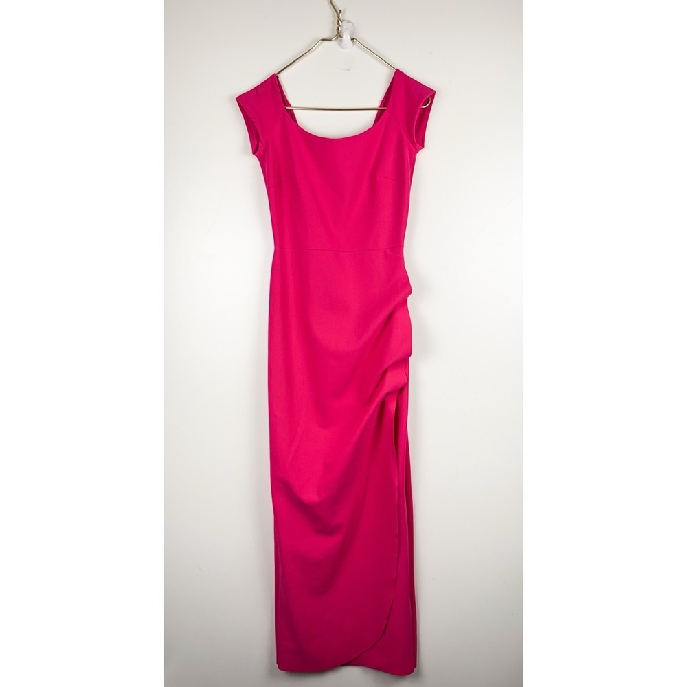 Chiara Boni La Petite Robe Dress IT 42 US 6 Fuchsia Pink Ruched Slit Gown Italy
